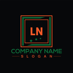 Handwritten LN letters logo design with vector