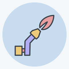 Icon Gas Welding. related to Welder Equipment symbol. color mate style. simple design editable. simple illustration