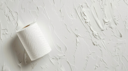 toilet paper on white background - obrazy, fototapety, plakaty