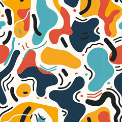 Seamless doodle pattern, colorful with pastel colors, digital paper for printing, graphic design, product designs, stickers and many more.