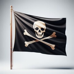 pirate flag with skull and crossbones on white