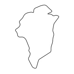 Greenland simplified map. Thin black outline contour. Simple vector icon
