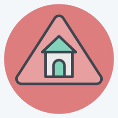Icon Residence. related to Road Sign symbol. color mate style. simple design editable. simple illustration