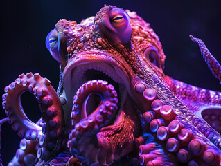 Amazing creatures of the deep sea envy the ergonomic photography at a live music show - obrazy, fototapety, plakaty