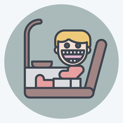 Icon Dentist Chair. related to Dentist symbol. color mate style. simple design editable. simple illustration