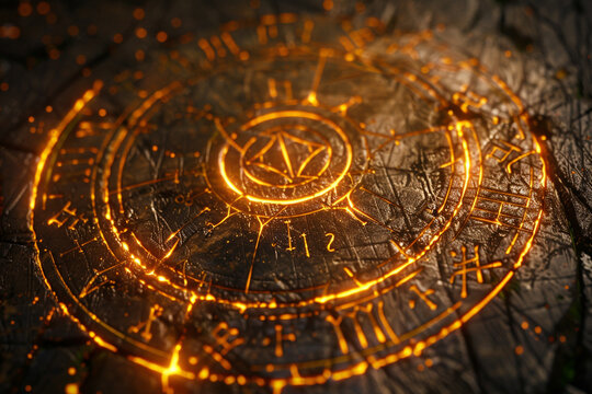 Enigmatic runes glowing with power a gateway to hidden knowledge