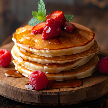 Raspberry Cream Pancakes