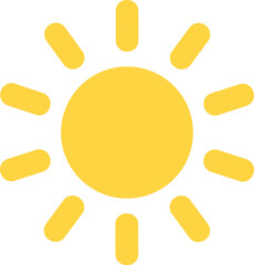 Sun icon vector symbol. Yellow sun star icon. Summer, sunlight, nature, sky sunset and sunrise,