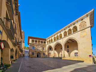 Fototapeta premium town hall square and the old market of Alcañiz, Aragon