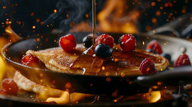 Flaming Berry Crepes