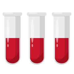 Vector blood analysis test tube medical illustration vector flat element on white background
