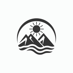 Mountain peak summit logo design