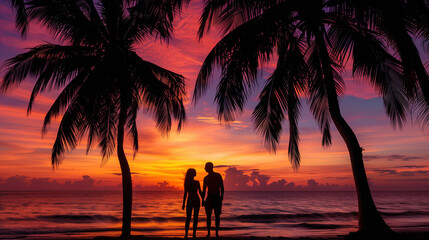 
The couple greets the sunrise in the mountains. Man and woman in the mountains. Man and woman holding hands. The couple travels around Asia. Travel to Sri Lanka. Serpentine in the mountains.