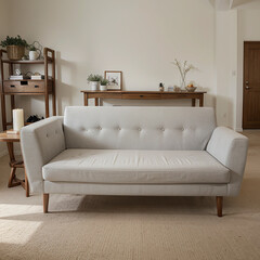 modern living room interior design with white sofa