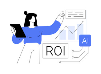 ROI and Attribution Analysis with AI abstract concept vector illustration. - 752290537