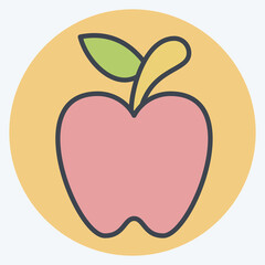 Icon Apple. related to Fruit and Vegetable color mate style. simple design editable. simple illustration