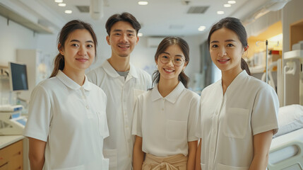 アジア人の介護士チーム