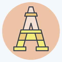Icon Eiffel Tower. related to France symbol. color mate style. simple design editable. simple illustration