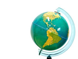 A model of world globe isolated on white background.
