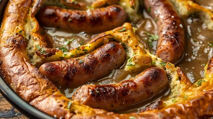 Golden-Brown Toad in the Hole with Sausages