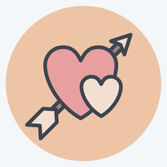 Icon Cupid. related to Valentine Day symbol. color mate style. simple design editable. simple illustration