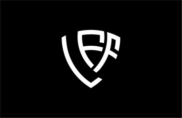 LFF creative letter shield logo design vector icon illustration