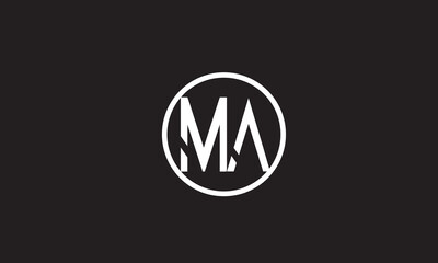 MA, AM, M, A Abstract Letters Logo Monogram