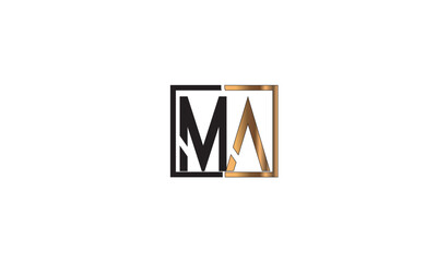 MA, AM, M, A Abstract Letters Logo Monogram