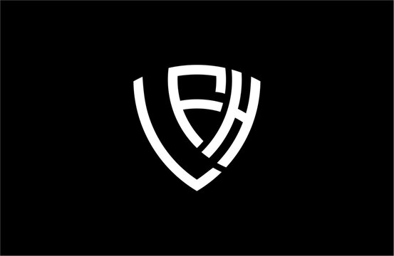 LFH creative letter shield logo design vector icon illustration