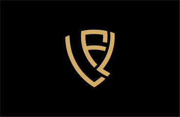 LFL creative letter shield logo design vector icon illustration