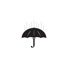 Fototapeta premium Logo logo initials J combined with umbrella