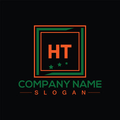 Obraz premium Letter HT handwritten unique logo design for your business