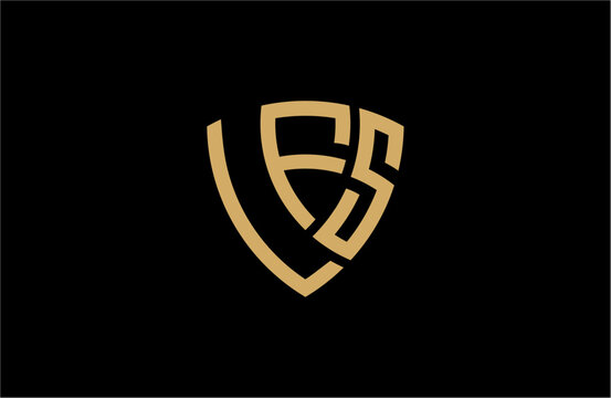 LFS creative letter shield logo design vector icon illustration