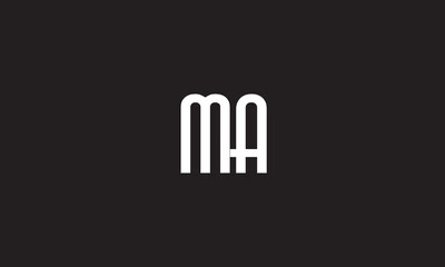 MA, AM, M, A Abstract Letters Logo Monogram