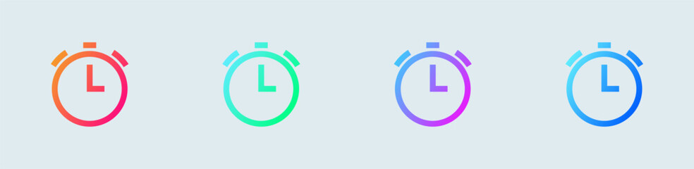 Alarm line icon in gradient colors. Timer signs vector illustration.