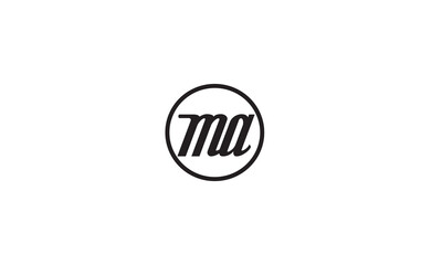 MA, AM, M, A Abstract Letters Logo Monogram