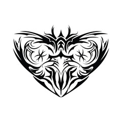 Illustration of Love Tattoo with Tribal Style vector