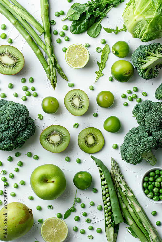 Poster An abundant array of various fresh vegetables displayed on a rustic table, showcasing the vibrant colors and textures of the produce