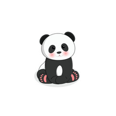 Simple horizontal or vertical cute panda background