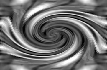 Spiralny wir w biało czarnej kolorystyce. Dynamiczna abstrakcyjna kompozycja, tło, tekstura - obrazy, fototapety, plakaty