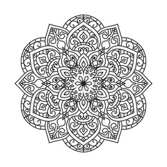 Vector outline mandala decorative and ornamental design for coloring page. vector mandala circles

