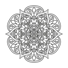 Vector outline mandala decorative and ornamental design for coloring page. vector mandala circles
