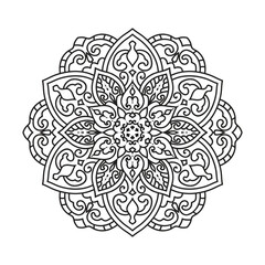 Vector outline mandala decorative and ornamental design for coloring page. vector mandala circles
