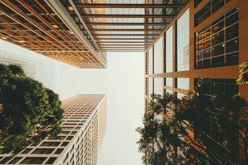 Modern office buildings view by bottom to top