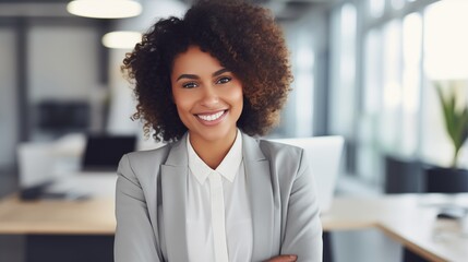 successful young  woman manager smiling portrait - obrazy, fototapety, plakaty