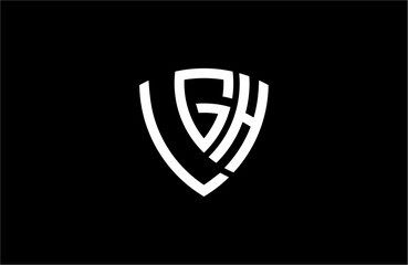 LGH creative letter shield logo design vector icon illustration