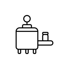 Milk conveyor outline icons, minimalist vector illustration ,simple transparent graphic element .Isolated on white background