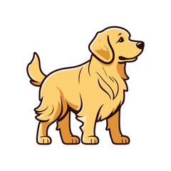 cute Golden Retriever cartoon baby dog feel happy
