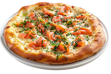 Pucks Smoked Salmon Pizza on a Transparent Background