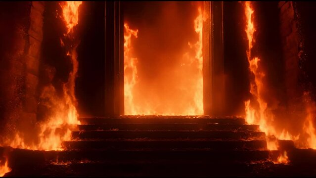 Hell entrance gate, Dante's Inferno. Generative AI